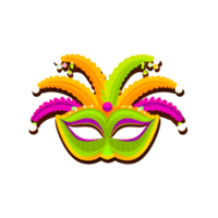 ai generiert Karneval Maske mit Gefieder mehrfarbig Karneval gras transparent png