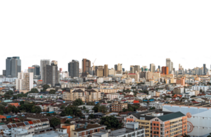 city skyline Isolated on PNGs transparent background, Use for visualization in architectural presentation