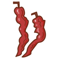 Dried chili cartoon doodle png