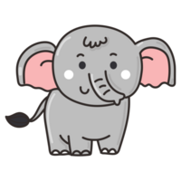 Elephant doodle cartoon png