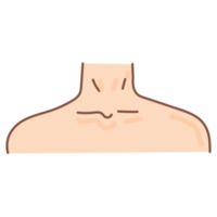 neck and shoulder doodle cartoon png