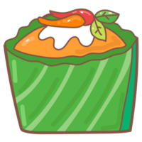 Steamed Fish in Red Curry doodle cartoon png