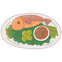 Shrimp Paste Chili Paste with vegetable cute hand drawn png