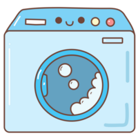 Washing machine doodle cartoon png