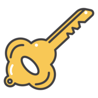 Key doodle cartoon png