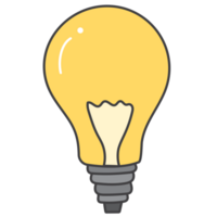 Bulb doodle cartoon png