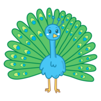 pavo real garabatear dibujos animados png