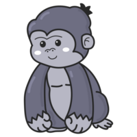 Gorilla doodle cartoon png