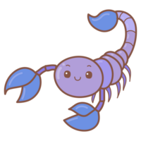 scorpione scarabocchio cartone animato png