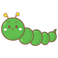 green worm doodle cartoon png