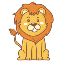 Lion griffonnage dessin animé png