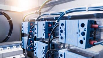 Installation circuit of a Electrical Relay control heater on the machine control. photo