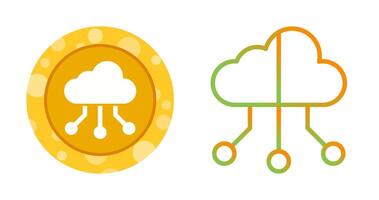 Hybrid Cloud Vector Icon