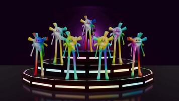 3D personages colorful choir animation video