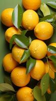 AI generated Yuzu orange pattern background and space for text , Photorealistic , AI generated photo