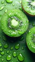 AI generated Kiwi fruit background and space for text , Photorealistic , AI generated photo