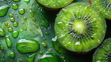 AI generated Kiwi fruit background and space for text , Photorealistic , AI generated photo