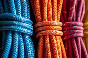 AI generated Colored ropes tied together photo