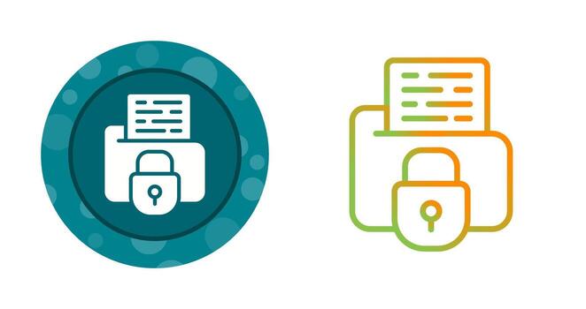 icono de vector de carpeta segura