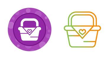 Romantic picnic basket Vector Icon