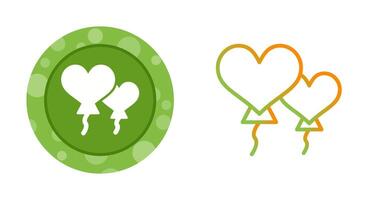 Heart shaped balloons Vector Icon