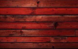 AI generated Red wooden planks background photo