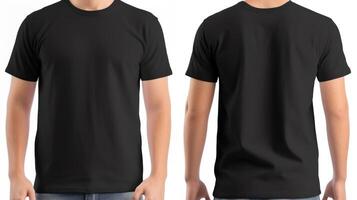 AI generated Men's black t - shirt mockup photo