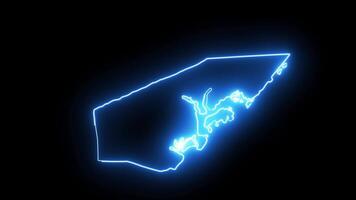 map of Lamu in kenya with glowing neon effect video