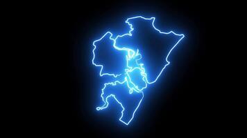 map of Mombasa in kenya with glowing neon effect video