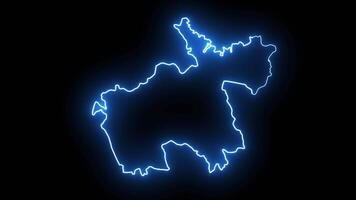 map of Machakos in kenya with glowing neon effect video