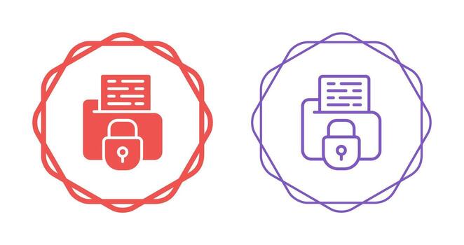 icono de vector de carpeta segura