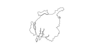 animated sketch map of Nagoya in Japan video