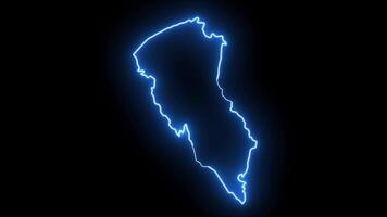 Lodwar mapa dentro Quênia com brilhando néon efeito video