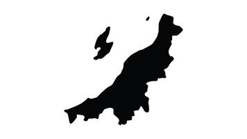 animación formando un mapa de niigata en Japón video