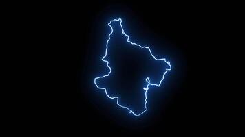 Animated map of Phan Rang Thap in Vietnam with glowing neon effect video