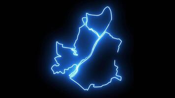 map of Angers in france with glowing neon effect video