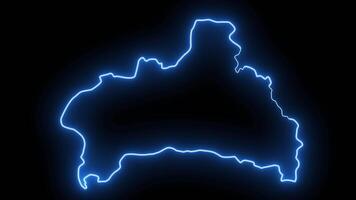 map of Brest in france with glowing neon effect video