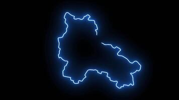 Animated Lang Son map of Vietnam with glowing neon effect video