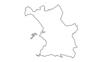 animado esboço mapa do Marselha dentro França video