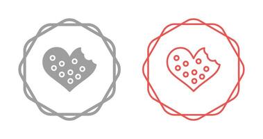 corazón conformado galletas vector icono