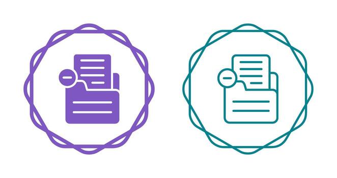 documento eliminar vector icono