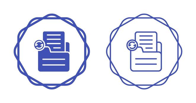 documento sincronizar vector icono