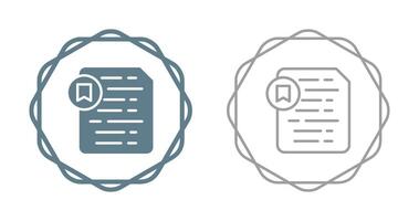 Document Insert Bookmark Vector Icon
