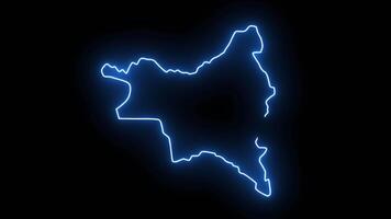 saint-denis carta geografica nel Francia con raggiante neon effetto video