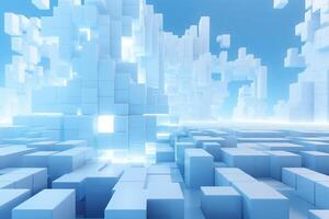 AI generated 3d cubes architecture, futuristic background Ai generated photo