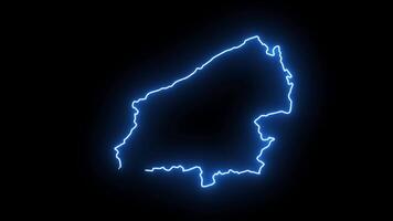 Animated map of Zonguldak in Turkey with a glowing neon effect video