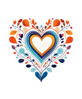 AI generated Valentines day Boho Heart Illustration tshirt design Elements PNG