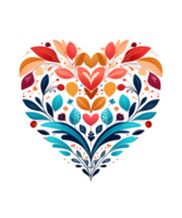 AI generated Valentines day Boho Heart Illustration tshirt design Elements PNG