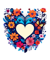 AI generated Valentines day Boho Heart Illustration tshirt design Elements PNG