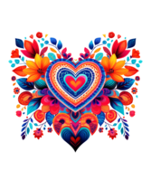 AI generated Valentines day Boho Heart Illustration tshirt design Elements PNG